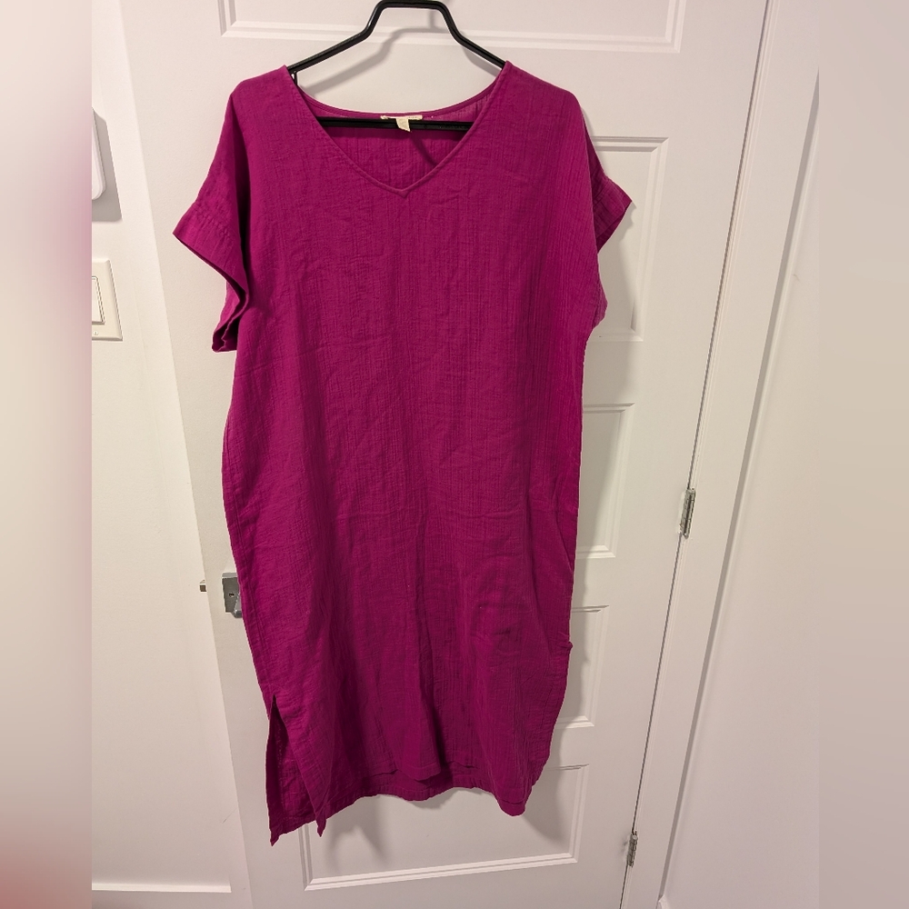 Eileen Fisher/Organic Cotton Midi Dress Sz S